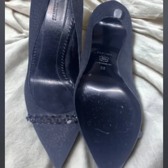 All Saints Black Chain Accent Heels - Picture 3 of 4